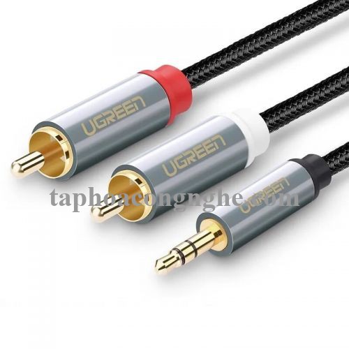 Ugreen 40840 0.5M màu Đen Cáp âm thanh 2 đầu Bông sen sang 3.5mm Dương đầu bọc nhôm mạ vàng AV135 30040840